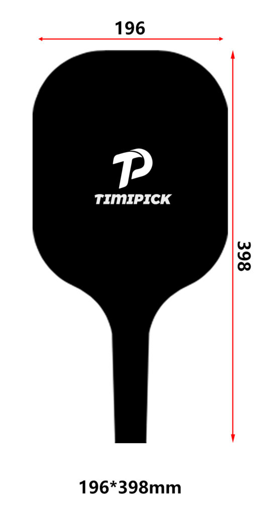 196*398 mm pickleball paddle shape-Image This is a image of the standard fibreglass paddle size
